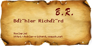 Bühler Richárd névjegykártya